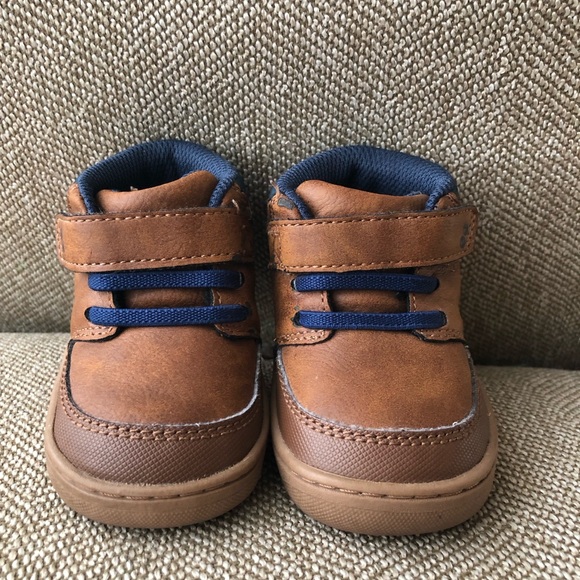Stride Rite Boys Branly Brown/Navy Faux Leather Bootie w/Toe Bumper. Size 3M. - Picture 2 of 11
